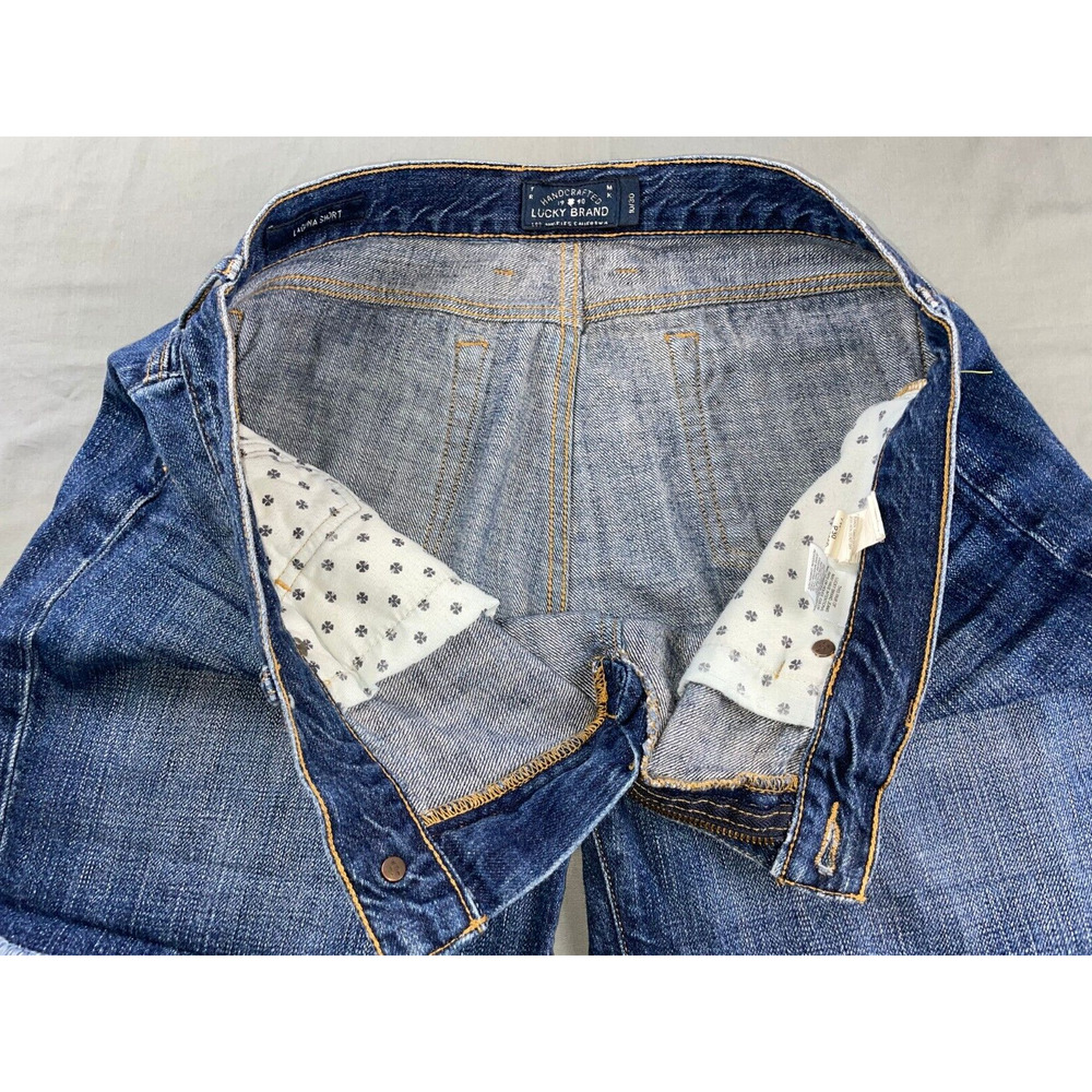 Lucky Brand 5-Pocket Stretch Denim Cutoff Jeans Shorts. Fray. Women's 10, GUC! - Picture 2 of 3